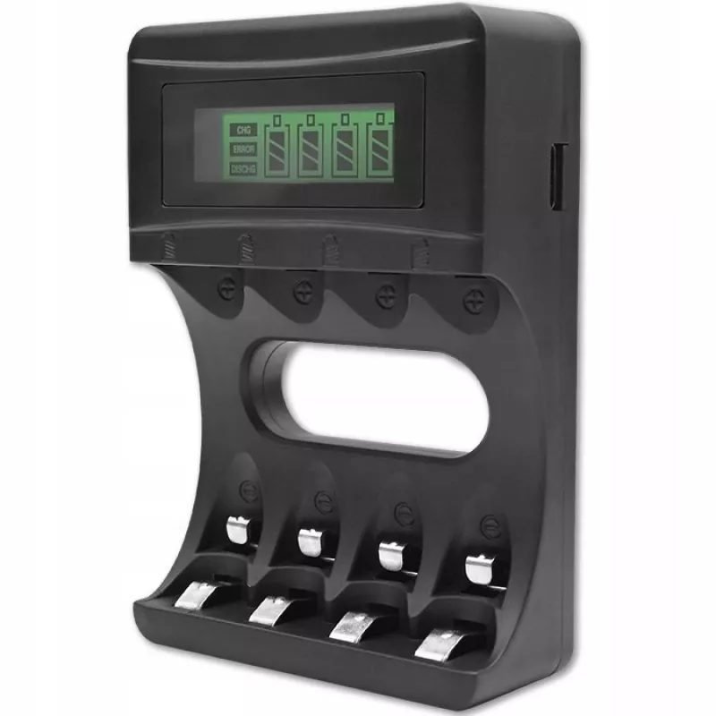 Batterijlader QOLTEC 50654 voor Ni‑MH R03 (AAA) en R6 (AA) accu's, 1800 mA