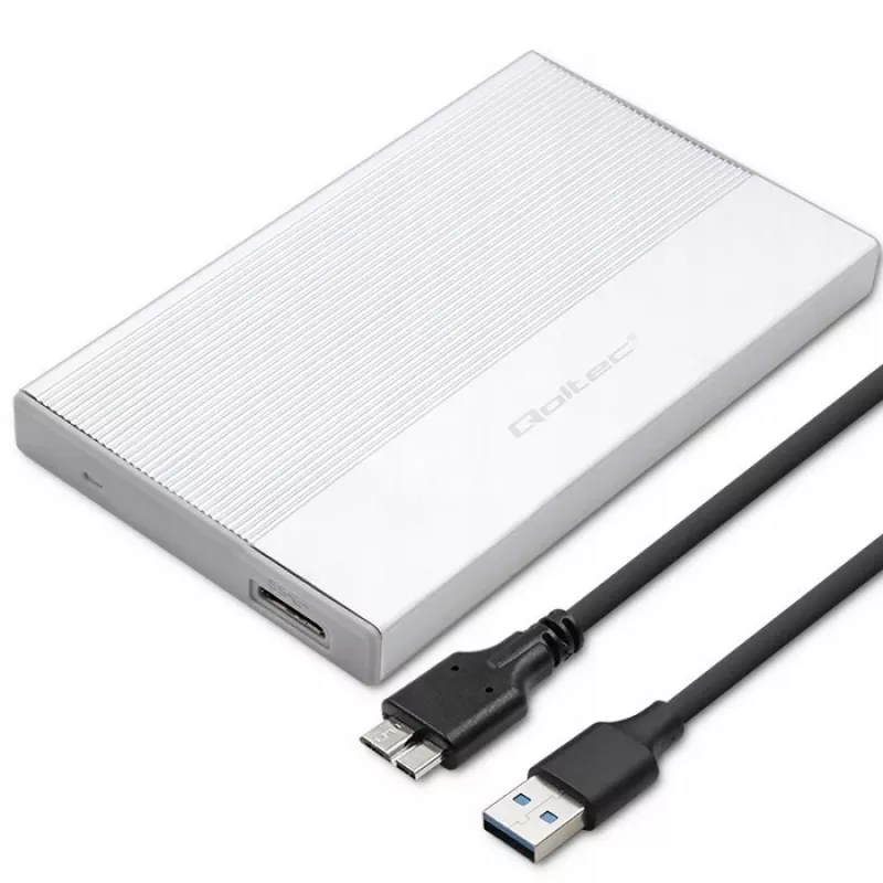 Behuizing voor 2,5-inch SATA-SSD/HDD QOLTEC 52278 USB 3.0, ondersteunt tot 2 TB