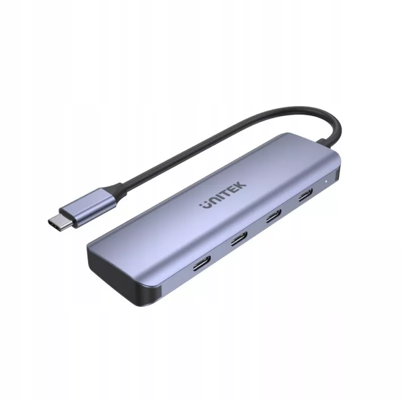 UNITEK uHUB Q4 USB-hub Type-C 5000 Mbit/s grijs