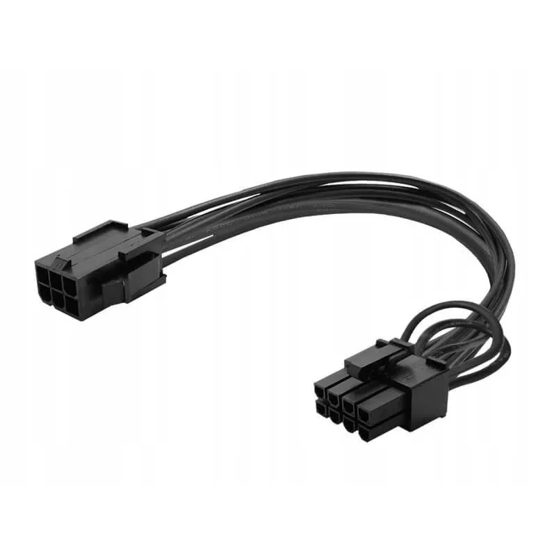 Savio AK-49 PCIe voedingskabel 6-pins naar 8-pins (6+2), 0,15 m, zwart