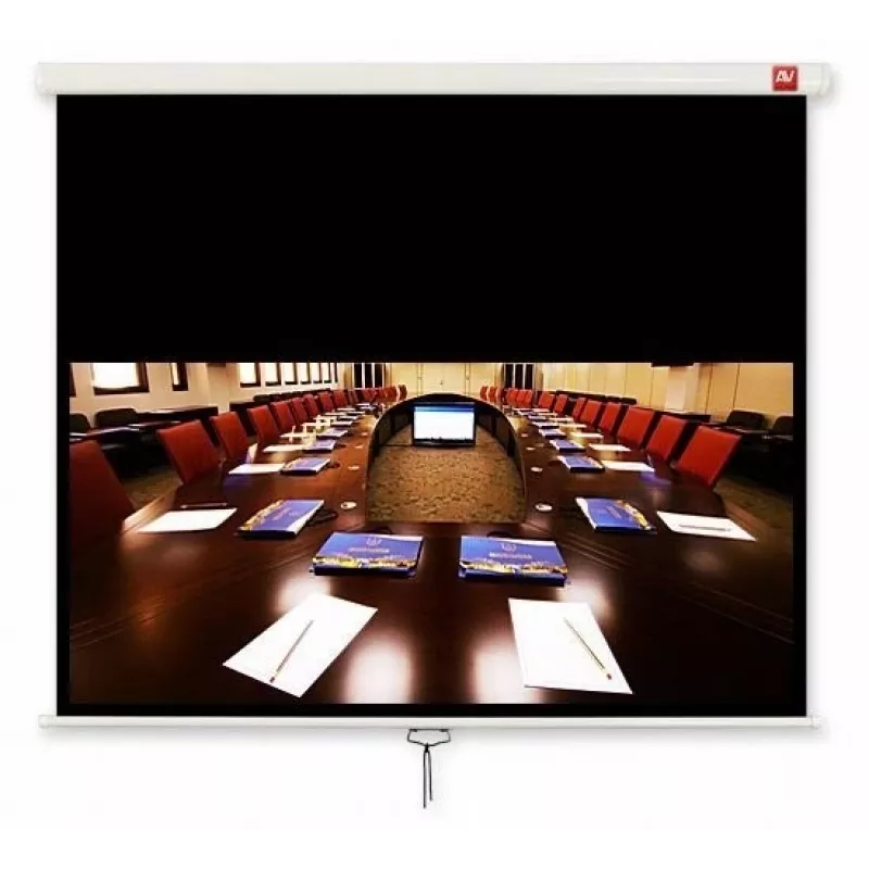 AVTEK Cinema 280 handmatig projectiescherm, 16:9, 280x200 cm, beeld 270x152 cm, mat wit