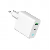 Netlader 220V GEMBIRD, universeel, 1x USB Type-C PD 20 W, 1x USB-A 3.0 QC 18 W, LED-indicator, wit