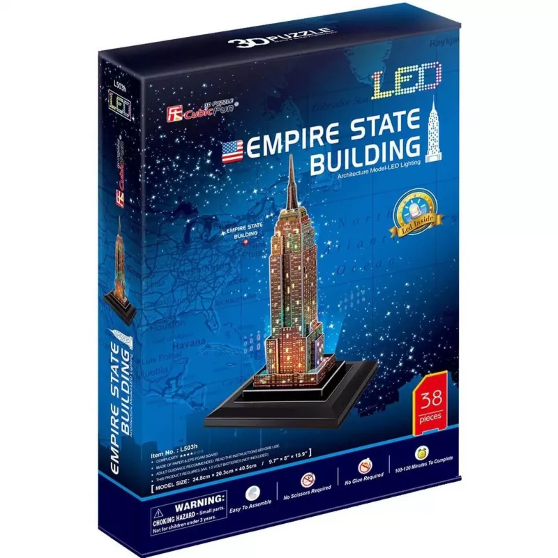 Empire State Building - lichtgevende 3D-puzzel met 37 stukjes