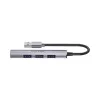 Unitek H1208A USB-A-hub, 4 poorten (1x USB-A 5 Gbps, 3x USB-A 2.0), aluminium, zilver