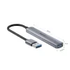 Unitek H1208A USB-A-hub, 4 poorten (1x USB-A 5 Gbps, 3x USB-A 2.0), aluminium, zilver