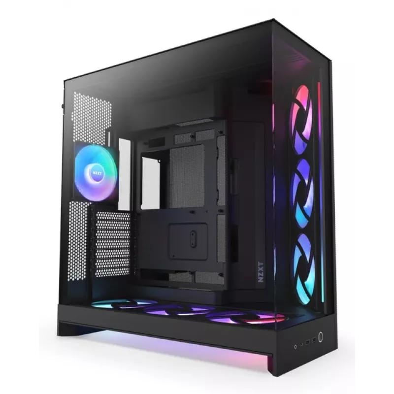 NZXT PC-behuizing H9 Flow RGB+ midi tower zwart
