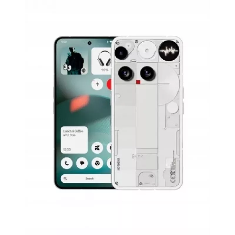 Nothing Phone (3) wit - 5G-smartphone - dual-sim - RAM 12 GB / interne opslag 256 GB - OLED-display - 6,67 inch (A10000023)
