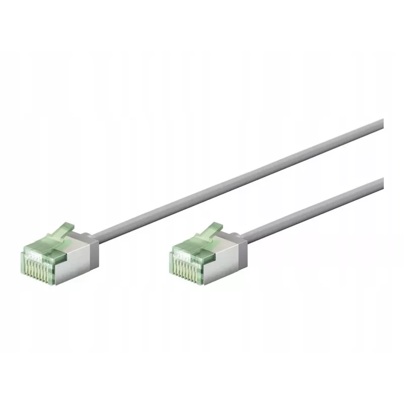 Goobay Ultra-flexibele CAT 8.1 patchkabel slank U/FTP grijs - extra korte stekker 99,9 % (74343)