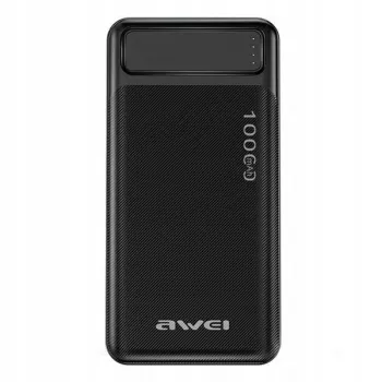 Draagbare powerbank P5K 10000mAh met 2x USB 2.1A - zwart