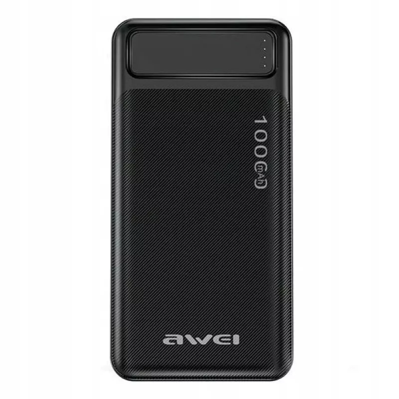 Draagbare powerbank P5K 10000mAh met 2x USB 2.1A - zwart