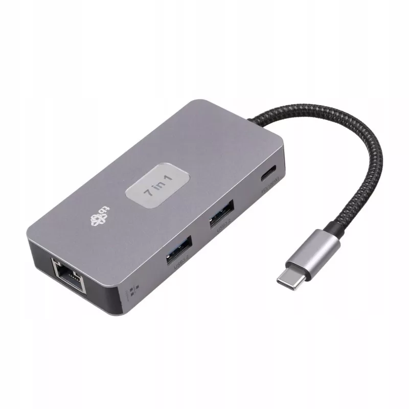 TB-adapter hub USB-C (7-in-1) HDMI USB SD/TF RJ45 (2500 Mbit/s) PD