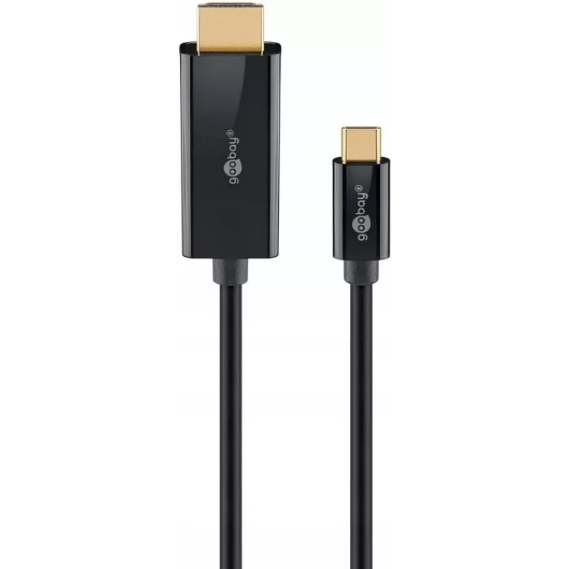 Goobay USB-C-naar-HDMI-kabel 4K bij 60 Hz 1 m zwart - -stekker> HDMI (75696)