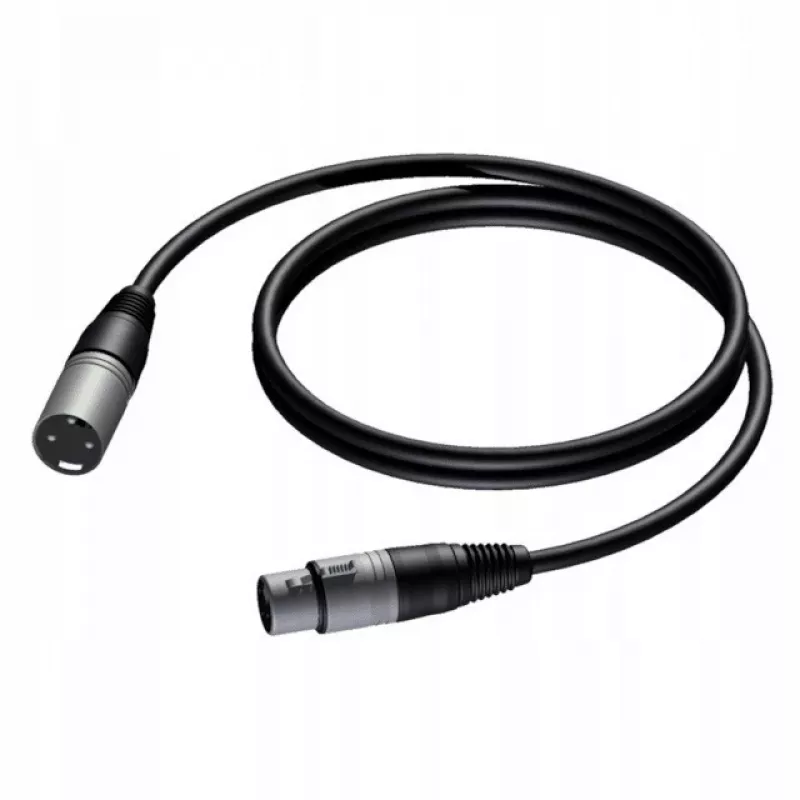 Procab XLR-stekker naar XLR-koppeling kabel 1,5 m — symmetrische microfoon-/audiokabel