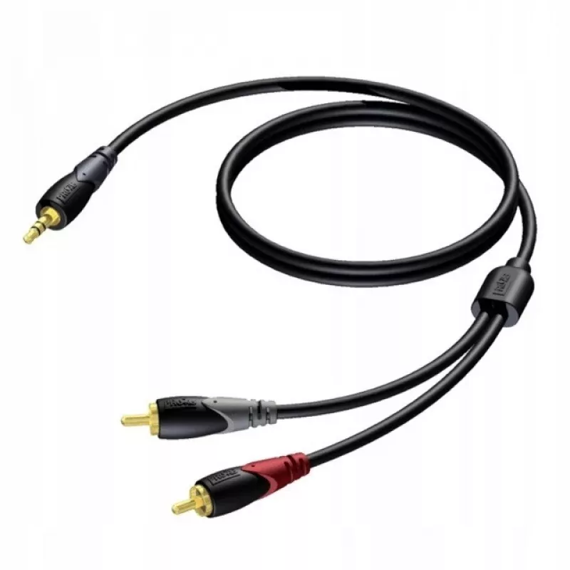 3,5 mm jackstekker stereo naar 2x RCA/cinch-stekker audiokabel Procab 1KPCL049 5 m
