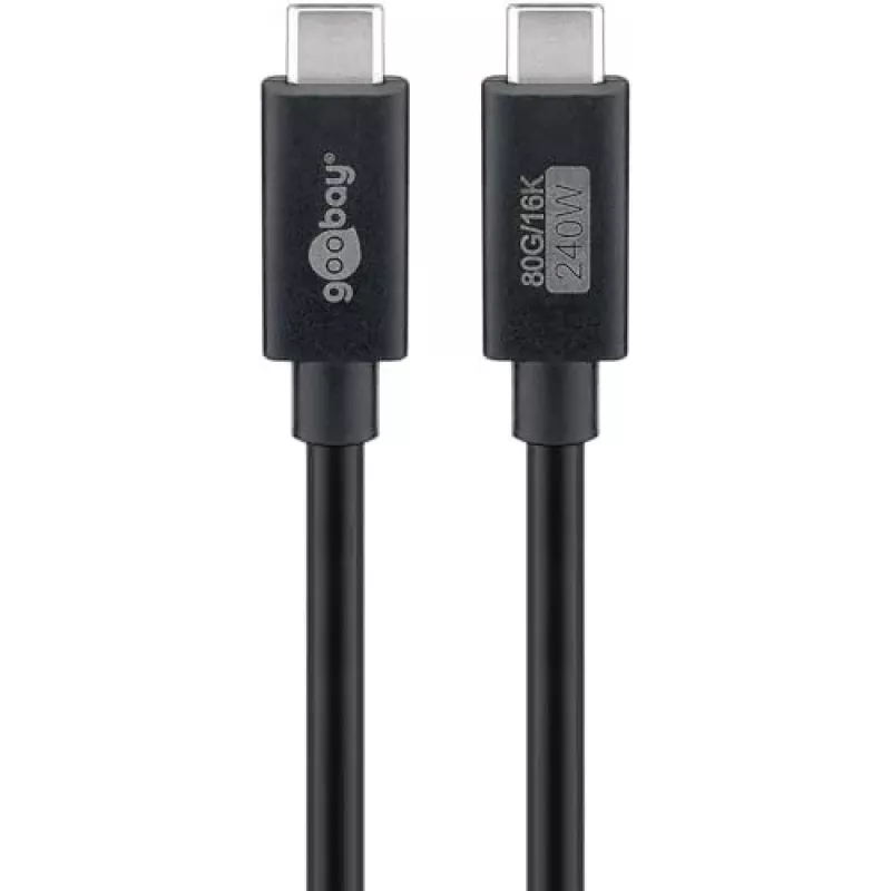 USB-C-kabel WENTRONIC USB4 Gen4 1.2m — ondersteunt 16k@60Hz en 4K@120Hz