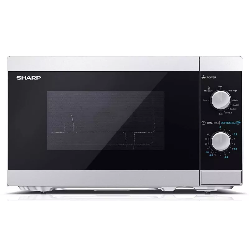 Sharp YC-MG01E-S combimagnetron met grill, 20 l, 800 W, vrijstaand, zilver/zwart