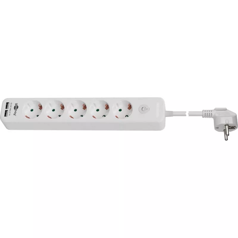 Stekkerdoos Goobay 5-voudig met schakelaar en USB