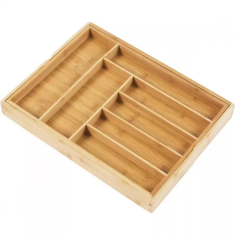 Besteklade-organizer GreenBlue GB379 bamboe-inzet met vakken, natuurlijke afwerking
