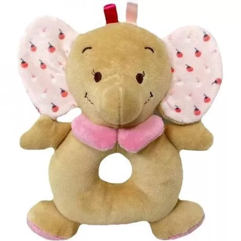 Rammelaar TULILO 9362 roze olifant 18 cm babyspeelgoed