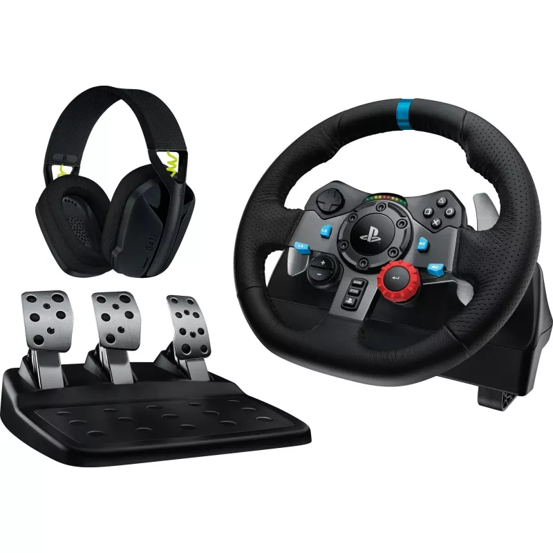 LOGITECH G29 EU + G435 zwart gaming controller aluminium zwart USB stuur + pedalen + headset PC