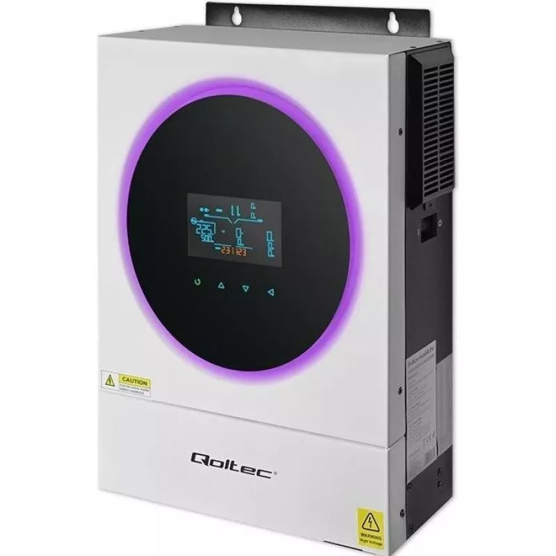 Qoltec, spanningsomvormer, hybride zonne-omvormer off-grid 4kVA 4kW 120A MPPT LCD Wi-Fi BMS sinus