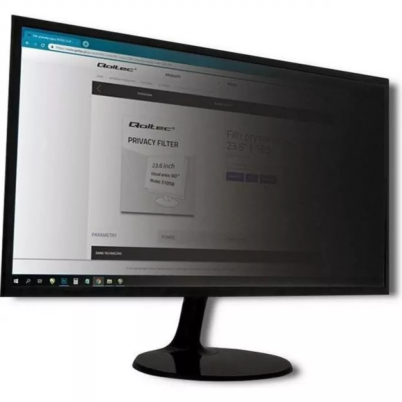 Beeldscherm-privacyfilter Qoltec 51058 59,9 cm (23,6 inch) monitor