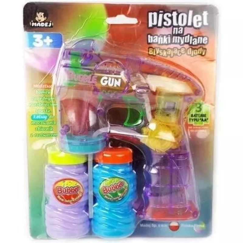 Bellenblaaspistool Madej 000999 — handzaam bellenblaas-lichtpistool om mee te spelen