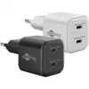 Wandlader GOOBAY 75333 — universele AC-USB-C-oplader voor binnen, 2x USB-C, 35 W, zwart
