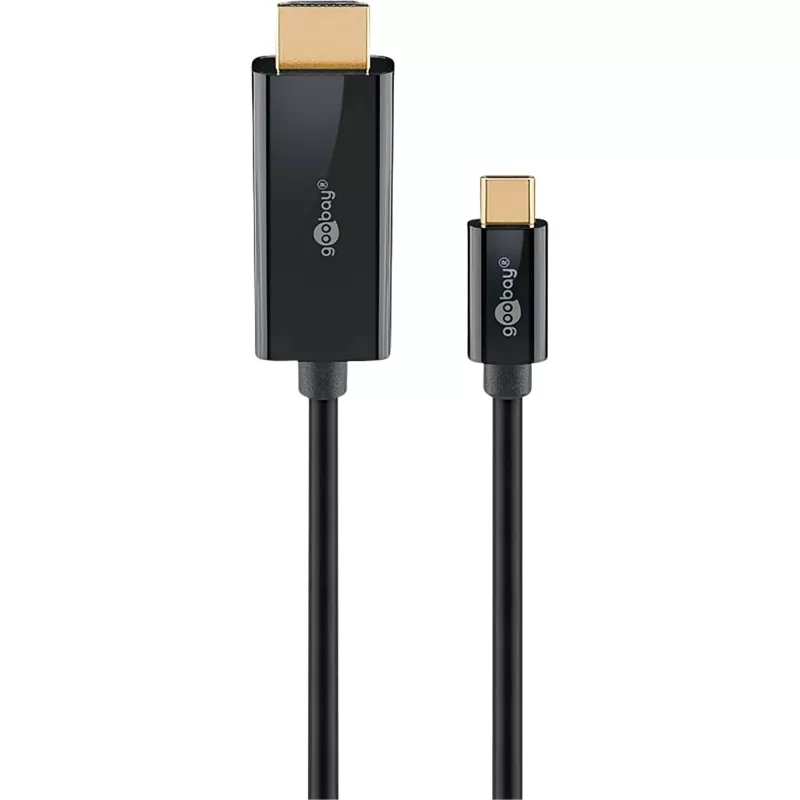 Goobay USB-C-naar-HDMI-kabel 4K met 60 Hz 2 m zwart – stekker > HDMI (75697)