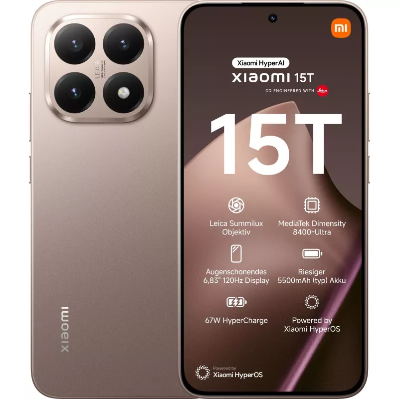 Xiaomi 15T 256GB roségoud 17,35cm (6,83) AMOLED-display, Android 15, 50MP triple camera