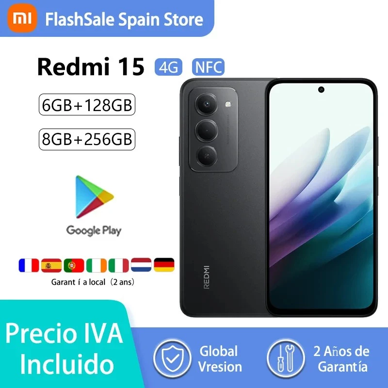 Xiaomi Redmi 15 4G (256GB, Viola Sabbioso, 6.90, dual-SIM hybride, 4G), smartphone, violet
