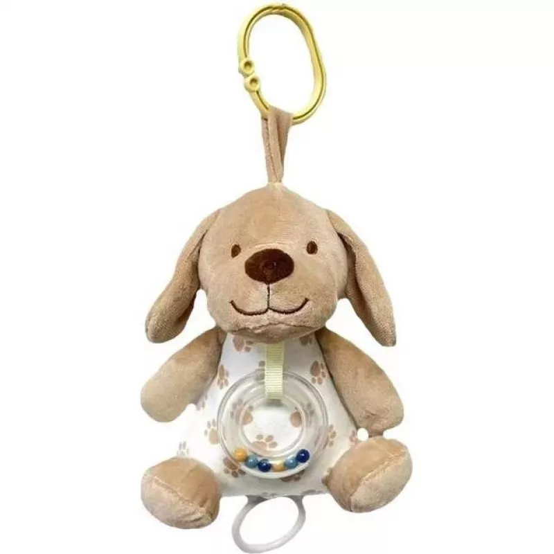 Muziekdoos TULILO 9387 beige hond 18 cm pluche muziekspeelgoed