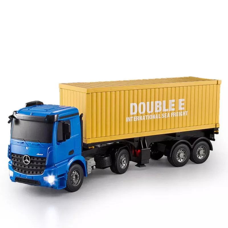 Double E 1/20 schaal kant-en-klare RC Mercedes-Benz Arocs oplegger met laadbak