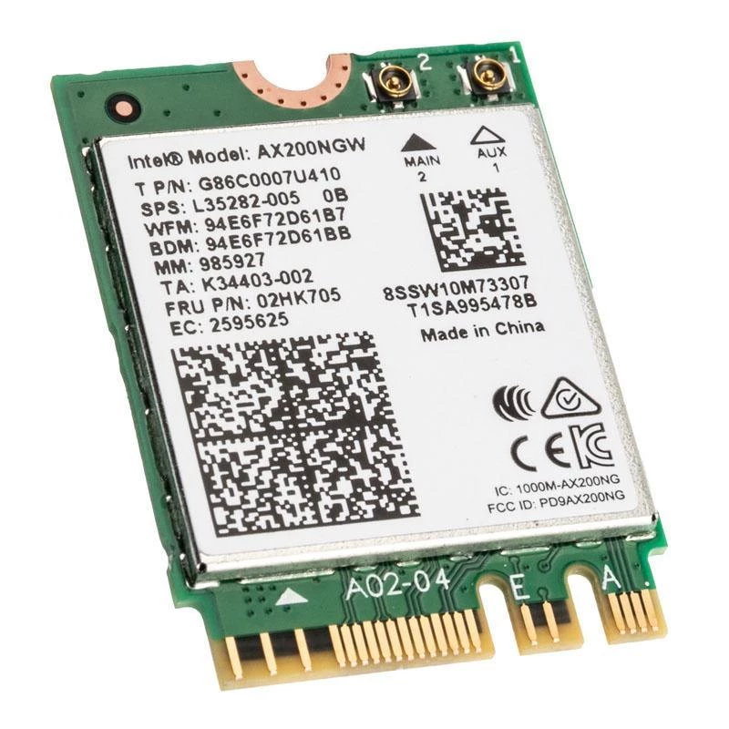 Intel AX200.NGWG.NV Wi-Fi 6 adapter PCIe 2400 Mbit/s netwerk-wifi