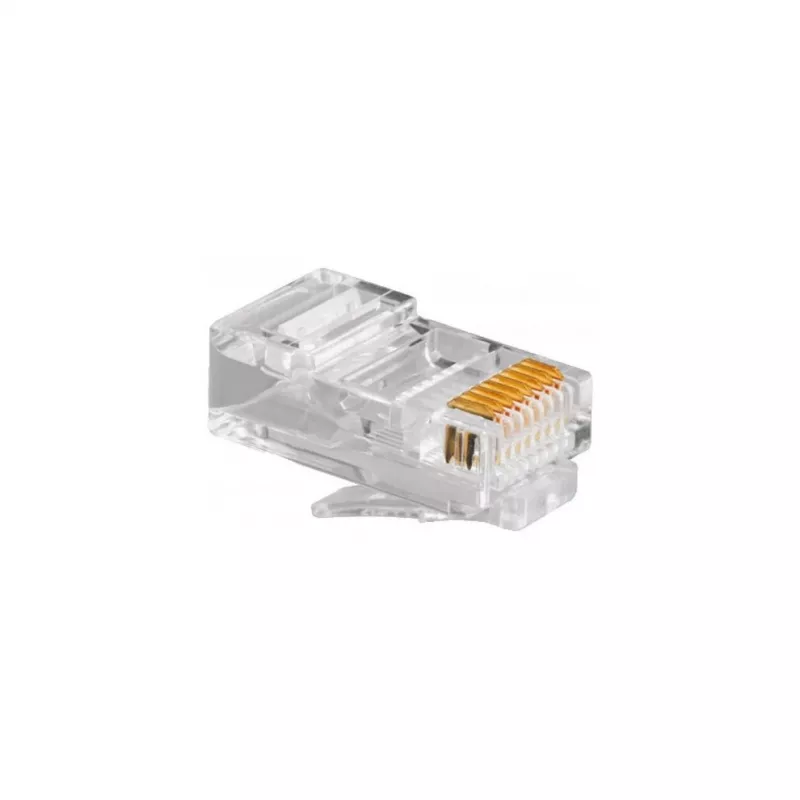 RJ45-stekker GEMBIRD PLUG3UP6/100, Cat5, rechte stekker, transparant, vergulde contacten, 100-pack