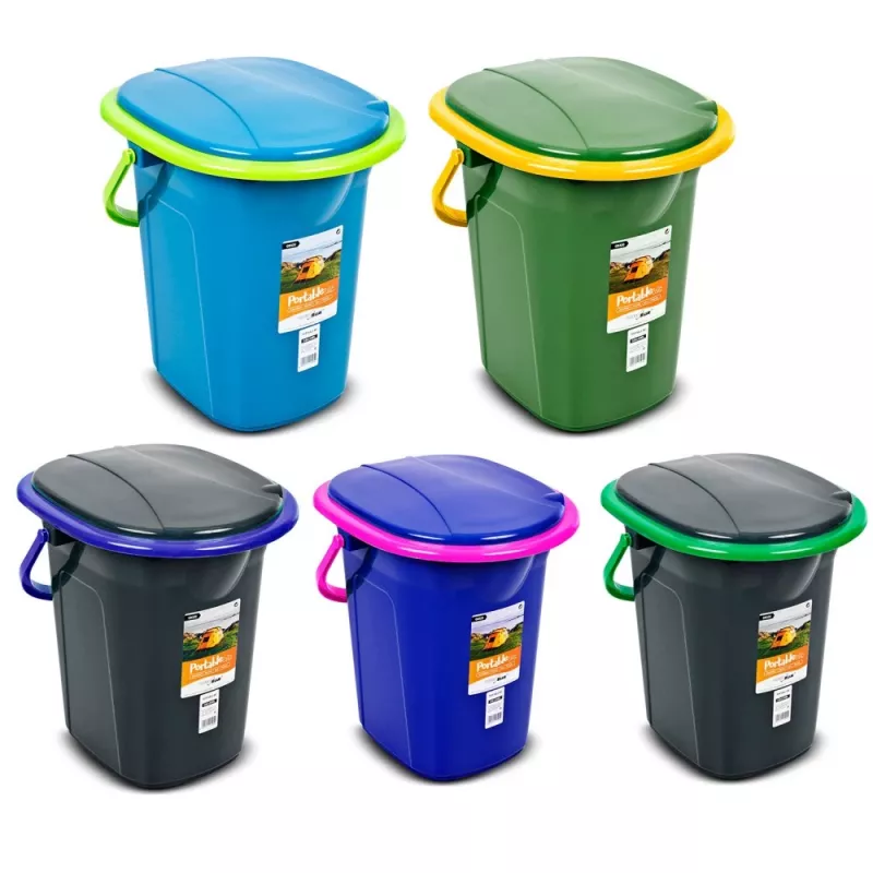 GreenBlue GB320BG draagbare campingtoiletemmer, zwart/groen
