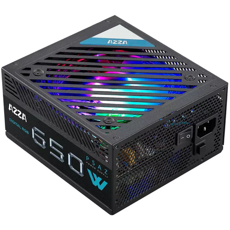 Azza PSAZ-650W(ARGB) voeding 20+4 polig ATX ATX zwart