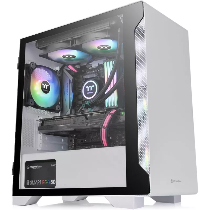 PC-behuizing Thermaltake S100 Tempered Glass Snow Edition micro tower wit