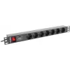 Lanberg | stroomverdeeleenheid (PDU) 19 inch 1U 10A 2M 7x Schuko-stopcontacten | PDU-07F-0200-IEC-BK