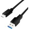 Logilink - USB-kabel - USB Type A (W) naar USB-C (M) - USB 3.2 Gen 1 - 3 A - 1 m - zwart (CU0168)