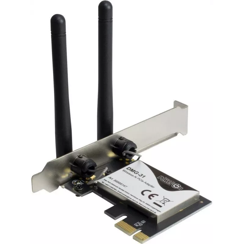 Inter-Tech DMG-31 - inbouw - draadloos - PCI Express - Wi-Fi - Wi-Fi 4 (802.11n) - 300 Mbit/s (88888147)