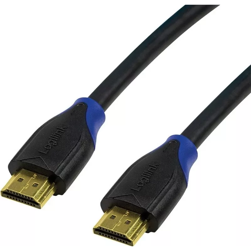 LogiLink CH0062 High Speed HDMI 2.0-kabel met Ethernet, 4K/60Hz Ultra HD, 3D, vergulde connectoren, 2 m, zwart