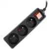Gembird EG-PSU3F-01 overspanningsbeveiliging zwart 3 AC-stopcontacten 230 V 0,6 m