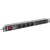 Lanberg PDU-04E04I-0200-IEC-BK 1U rack-PDU, 4x type E + 4x IEC C13, 10 A, 2 m, zwart