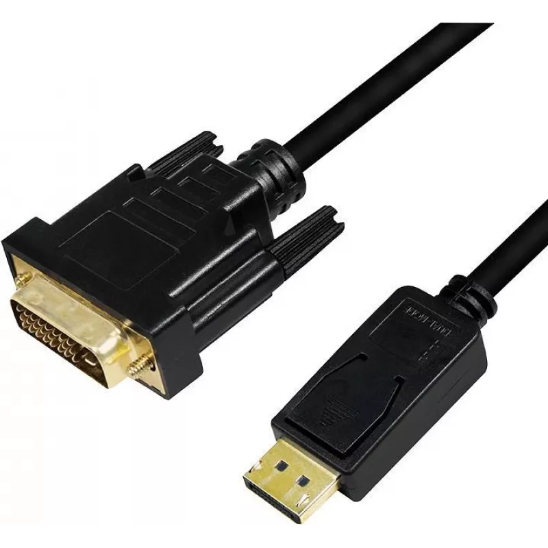 Videokabel-adapter LogiLink CV0131 2 m DisplayPort DVI zwart