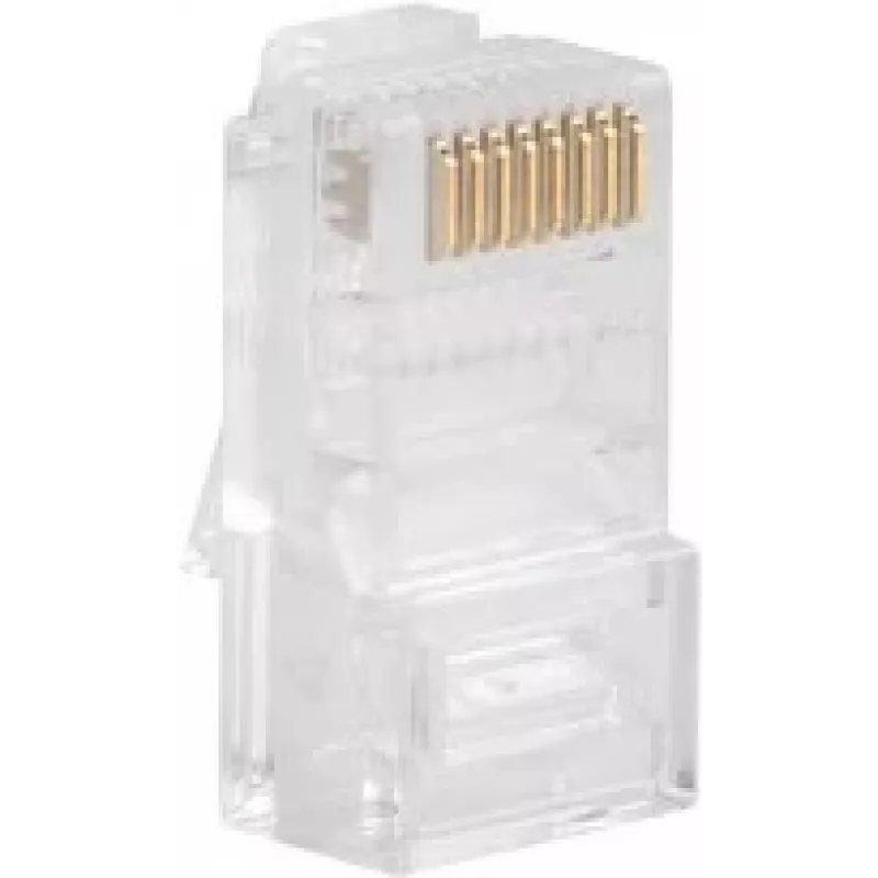 LANBERG RJ-45 kabelverbinder PLU-5000, U/UTP (UTP) afscherming, doorschijnend wit, 100-pack