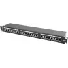Patchpanel 1U LANBERG PPS6-1024-B, 24-poorts Cat6, metaal, zwart, 442×114,5×44,5 mm