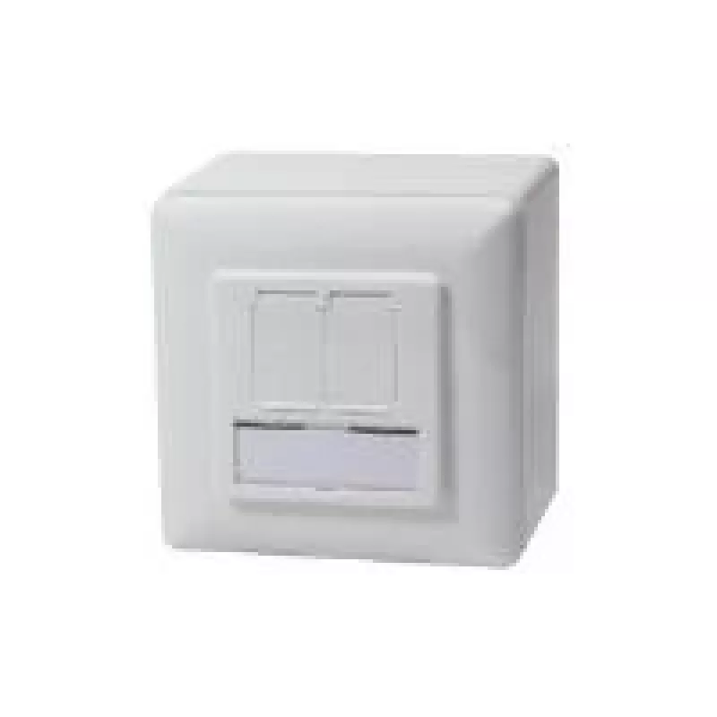 LogiLink NP0035A opbouw-netwerkdoos, 2× RJ45, CAT5e, afgeschermd, wit