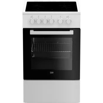 Beko FSS57000GW fornuis vrijstaand fornuis elektrisch keramische kookplaat zwart, wit