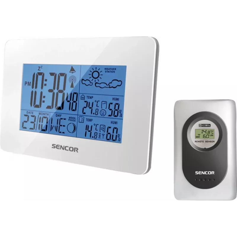 Sencor SWS 50/51 WH weerstation met draadloze sensor, wit